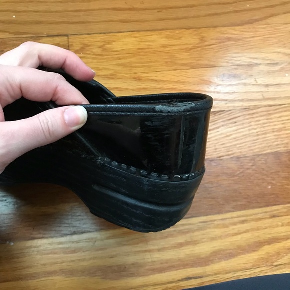 Dansko Narrow Professional Black Patent Clogs - Picture 6 of 8